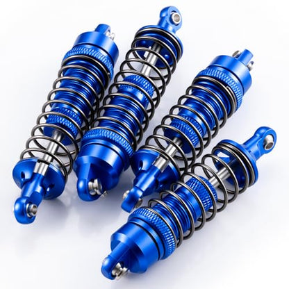 4PCS Full Aluminum RC Car Oil Shock Absorber Front & Rear Shock Absorber Damper Assembled Set Compatible with 1/10 Team Associated RB10 RC Off Road Car Upgrades (Blue) - color: Blue