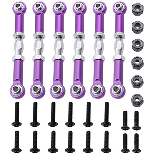 Hobbypark 6PCS 106017 106617 Aluminum Turnbuckle Steering Linkage Rod for 1/10 Redcat Volcano EPX/Pro Shockwave Tornado S30 Volcano S30 Tornado Epx(Pro) Upgrade Parts