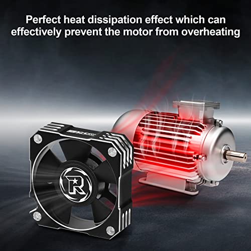 RC Cooling Fan 1/10 35mm 21000RPM 8.4V Aluminum ESC Motor Cooling Fan Heatsink for RC Car 1/8 1/10 Scale 3650,3660,3670 Brushless Motor (Black+Silver) - color: 35mm Silver Black