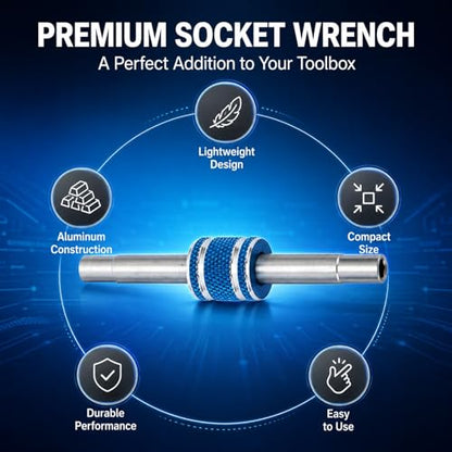 Socket Wrench 4.5mm 4.0mm Hex Nut Driver, Aluminum Alloy Blue for RC Car Repair and Modification - Durable Construction, Easy Replacement, Ideal for Hobbyists
