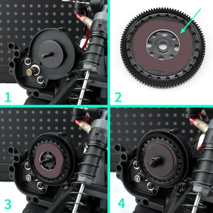 Steel 48P 93T Spur Gear for ECX 2WD Ruckus Axe Brutus Circuit AMP | MT AMP DB AMP Crush K&N Torment Horizon 1/10 RC Car Upgrades Part - size: 93T