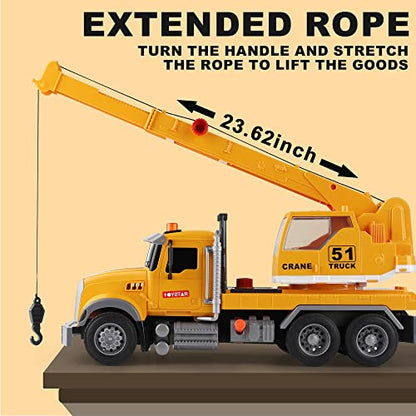 Dwi Dowellin Toys for 3 Years Old Boys Girls Kids,Construction Toy Crane Truck with Lights and Sounds - style: crane tuck