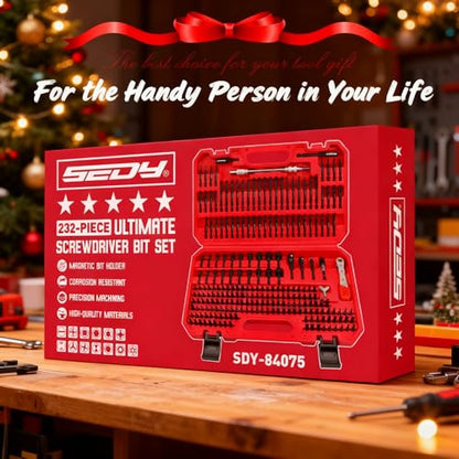 232-Piece Ultimate Screwdriver Bit Set, Cr-V Impact Driver Bit Set Includes Security Bits,Nut Driver, Ratchet Wrench and Bits Holder - style: 232 PCS Impact Ready Set