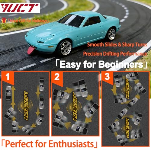 YUCT LD1804 1/18 Mazda Miata RC Drift Car with 3 Batteries Gyro | LDRC Drift Car 2.4Ghz Pop-up Lights Blue Drift RC Car for Adults - color: Ld1804-blue