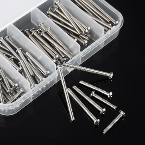 M3 x 20mm 25mm 30mm 35mm 40mm Button Head Socket Cap Screws Bolts, Stainless Steel 304, Metric Allen Hex Drive, Bright Finish, Fully Threaded, Assortment Kit 100PCS - size: Button M3x20-40 mm