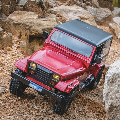 EAZYRC FMS Rochobby 1/10 RC Crawler Mashigan RC Truck 4x4 RTR, RC Car with Foldable Front Windcreen, Convertible Top (RS Version)