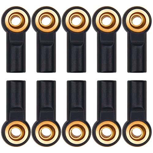 12Pack Vgoohobby Aluminum M3 Tie Rod End Link Rod Ball Head Joint CW Holder 20mm Compatible with Tamiya Axial Redcat HPI Traxxas HSP 1/10 RC Truck Crawler Car (Black) - color: Black