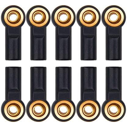 12Pack Vgoohobby Aluminum M3 Tie Rod End Link Rod Ball Head Joint CW Holder 20mm Compatible with Tamiya Axial Redcat HPI Traxxas HSP 1/10 RC Truck Crawler Car (Black) - color: Black