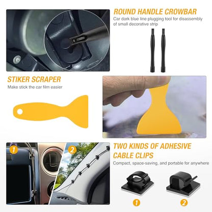 GOOACC 200Pcs Trim Removal Tool, Auto Push Pin Bumper Retainer Clip Set Fastener Terminal Remover Tool Adhesive Cable Clips Round Handle Crowbar Kit Car Panel Radio Removal Auto Clip Pliers, Black - color: 200Pcs Clips Removal Kit Black