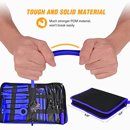 GOOACC 238Pcs Trim Removal Tool, Auto Push Pin Bumper Retainer Clip Set Fastener Terminal Remover Tool Adhesive Cable Clips Pry Kit Car Panel Radio Removal Auto Clip Pliers - color: 120Pcs Clips + 118 Remover Blue