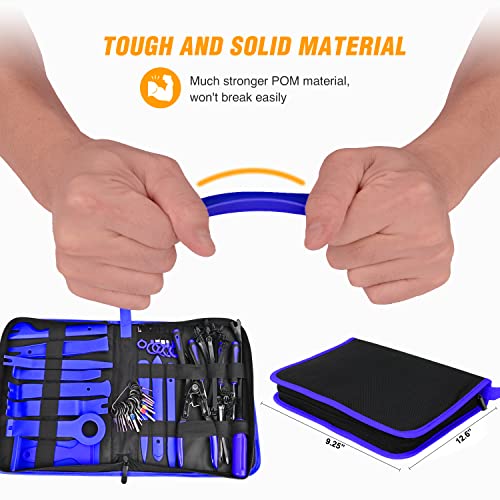 GOOACC 238Pcs Trim Removal Tool, Auto Push Pin Bumper Retainer Clip Set Fastener Terminal Remover Tool Adhesive Cable Clips Pry Kit Car Panel Radio Removal Auto Clip Pliers - color: 120Pcs Clips + 118 Remover Blue