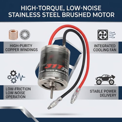 370 31T RC Brushed Motor, Low Noise Large Torsion Brushed Motor for SCX24