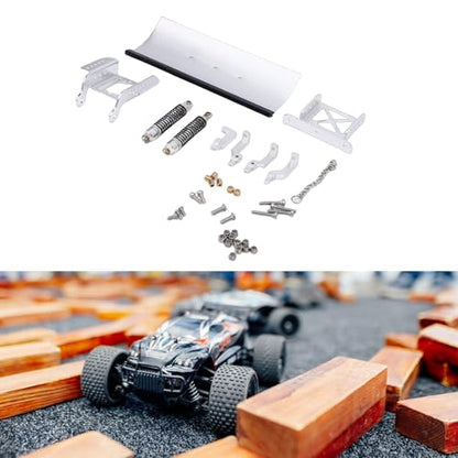 1/18 RC Metal Snow Plow, Alloy Replacement Snow Plow for RC Crawler Car, Shock Absorption for Winter Scenes & Obstacle Clearing (Silver) - color: Silver