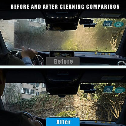Ziciner Car Windshield Cleaner, Microfiber Auto Cleaning Wiper with Aluminum Extendable Handle and 2 Washable Reusable Cloth Pad Head, Universal Vehicle Interior Exterior Cleaner Kit (Red-Rectangle) - size: Red-Rectangle