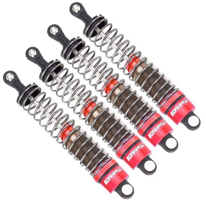 Oil Shock Absorbers Upgrade Compatible with 1/10 RC Cars | Fits Axial / D90 / Scx10 / Tamiya / Trx4 - Oil Damper Upgrade - Red - color: Red