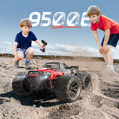 DEERC 9500E 1:16 Scale All Terrain RC Car, 4x4 High Speed 40 KPH RC Truck | 2.4Ghz Remote Control Truck with 2 Batteries, Off-Road Monster Truck for Adults Kids