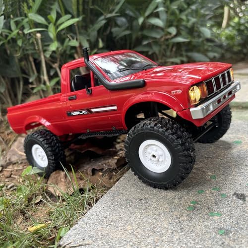 RC Truck WPL C24 RC Crawler 1/16 Scale Off Road RTR | Remote Control Rock Crawler 4x4 Pickup Truck All Terrain LED Light Proportional Throttle Steering Hobby Toy Adult