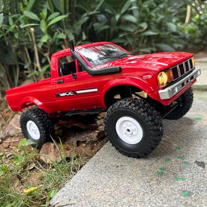 RC Truck WPL C24 RC Crawler 1/16 Scale Off Road RTR | Remote Control Rock Crawler 4x4 Pickup Truck All Terrain LED Light Proportional Throttle Steering Hobby Toy Adult