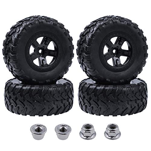 Hobbypark 4PCS 1/10 Short Course Truck Tires and Wheels for Traxxas Slash 4x4 2WD VXL BL-2S Tamiya HPI Kyosho VKAR Redcat SCT Tires SC10