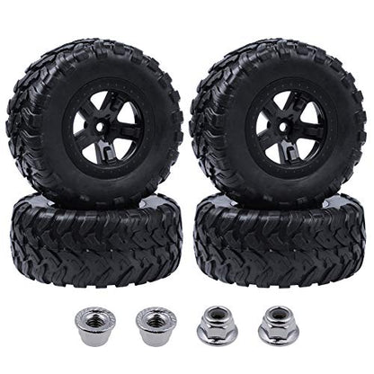 Hobbypark 4PCS 1/10 Short Course Truck Tires and Wheels for Traxxas Slash 4x4 2WD VXL BL-2S Tamiya HPI Kyosho VKAR Redcat SCT Tires SC10