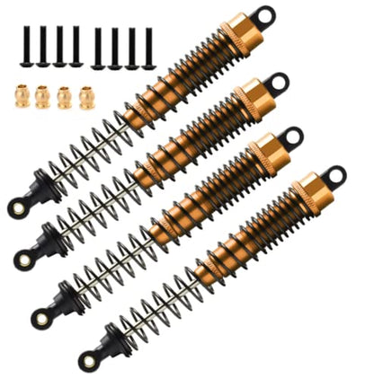 130mm RC Shock Absorber damper Adjustable For RC Car 1/10 Crawler Truck HPI HSP Losi Axial Tamiya Redcat Upgrade Part 4pcs/set(Yellow) - color: yellow