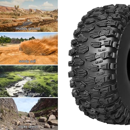 1/10 RC Crawler Tires 2.2inch for Traxxas TRX-4 Axial SCX10 RR10 Wraith 1/10 RC Rock Crawler (4PCS)