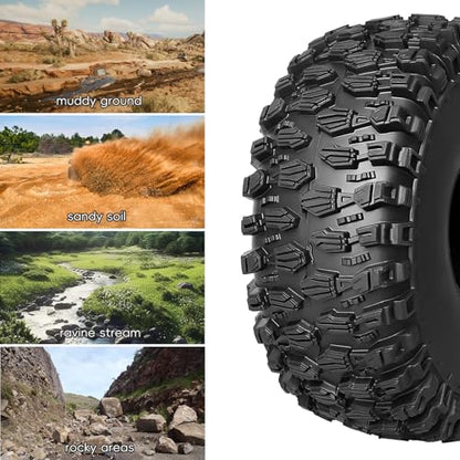 1/10 RC Crawler Tires 2.2inch for Traxxas TRX-4 Axial SCX10 RR10 Wraith 1/10 RC Rock Crawler (4PCS)