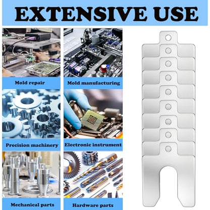 40 Pcs 304 Stainless Steel Slotted Shim Kit,8 Different thicknesses, 5 Pcs of Each Thickness (2" X 2")