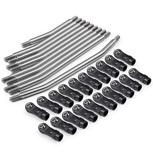 10pcs/Set Stainless Steel Steering Link Rod Linkage Set for Axial SCX10 Crawler