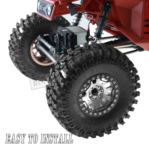 Rc 2.2 Inch Wheel Rims & Tires Wheels for 1/10 SCX10 SCX10 II 90046 SCX10 III AXI03007 TRX4 TRX6 D90 VS4-10 Gen8 MST CFX,RC Crawler Car 4pcs Aluminum RC 2.2 Beadlock Wheel,Silver - color: Silver - Scx10