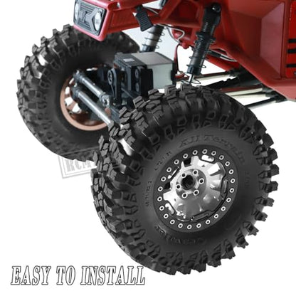 Rc 2.2 Inch Wheel Rims & Tires Wheels for 1/10 SCX10 SCX10 II 90046 SCX10 III AXI03007 TRX4 TRX6 D90 VS4-10 Gen8 MST CFX,RC Crawler Car 4pcs Aluminum RC 2.2 Beadlock Wheel,Silver - color: Silver - Scx10