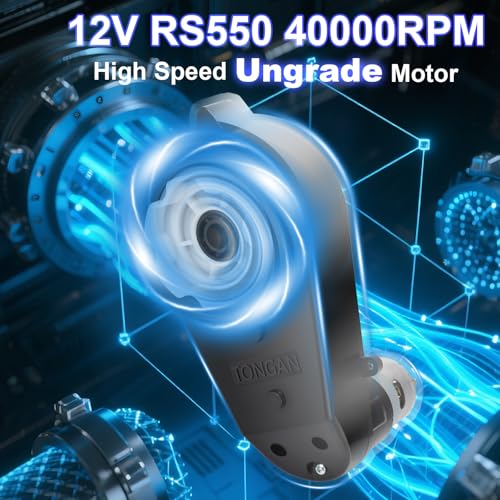 2Pcs 12V RS550 40000RPM Ride On Upgrade Motor Gearbox Powered Wheels Electric Motor High Speed Engine Jeep Upgrade Replacement Parts