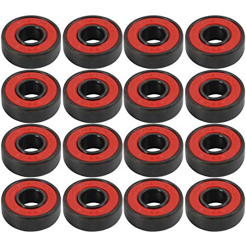 Inline Skate Speed Bearings Set of 16 Pre-Lubricated ABEC 5 Rated Double Shielded Servicable Bearing Pack for 8 Wheels