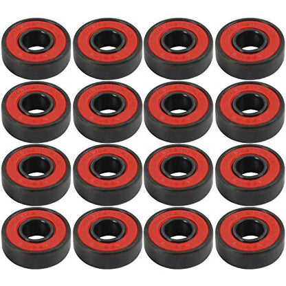 Inline Skate Speed Bearings Set of 16 Pre-Lubricated ABEC 5 Rated Double Shielded Servicable Bearing Pack for 8 Wheels
