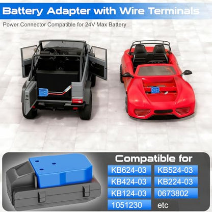 Battery Adapter Compatible for Kobalt 24V Battery | Dock Power Connector for Rc Car Rc Toy 12 Gauge Robotics with Wire Terminals - color: BLUE02