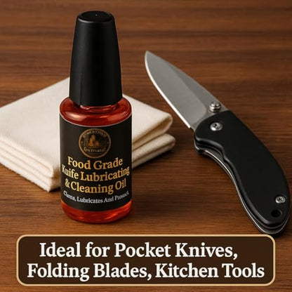 Horace Whitlock Knife Pivot Oil – Premium Food-Safe Lubricant for Folding Pocket Knives, Bearings & Washers | Precision Needle Applicator | 20 ml (0.68 oz)