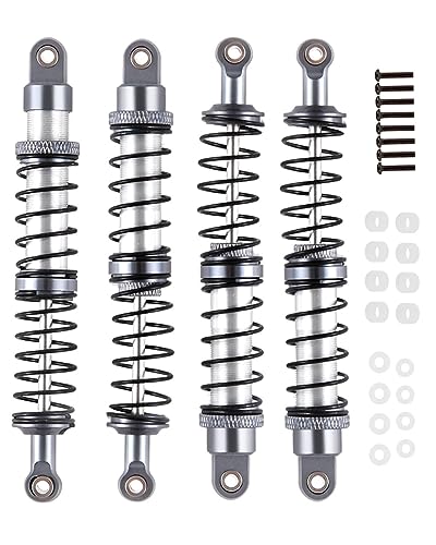 100mm RC Shock Absorber Universal Upgrades Part for 1/10 RC Scale Cars,4PCS Aluminum 7075 Adjustable RC Shock Absorber Hops Up,Titanium - color: Titanium, size: 100MM