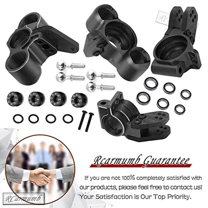 RC Upgrades Part for 1/8 Typhon/Talion 6S BLX,1/7 Felony/Mojave/Infraction/Limitless/Fireteam 6S BLX,Alloy Front Knuckles Steering Blocks &Rear Hub Stub Axle Carriers,Black - color: Black