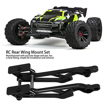 Metal Rear Wing Mount Set, RC Rear Wing Mount Set Remote Control Car Upgrade Accessory for Arrma Kraton 1/8 Model (Black) Arrma Typhon