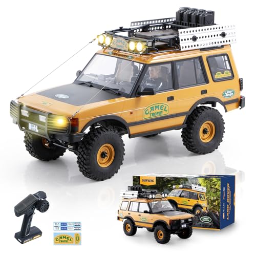 BEEZRC FMS 1/10 FCX10 RC Crawler Officially Authorized Land Rover Series, Camel Trophy Edition RC Model 4WD RC Rock Truck, 2.4Ghz Hobby Grade, RC Off Road Vehicle for Adults RS (Discovery) - style: Discovery