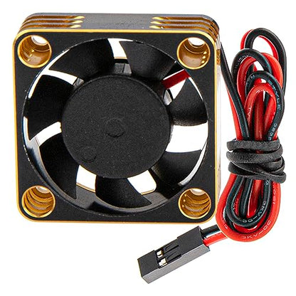 ShareGoo Alloy Brushless Motor ESC Cooling Fan Heatsink 28000RPM 30x30mm JST Plug for 1/8 1/10 1/12 RC Car 540 550 Brushless Motor,3010 (Black-Gold) - color: Black-Gold