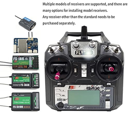 DTXMX Flysky FS-i6X 6-10CH(Def.6) RC Transmitter and FS-iA6B Receiver 2.4G | i-Bus 10 Channels or PWM 6CH 2.4GHz AFHDS2A Radio for RC Quadcopter FPV Racing Drone (Mode-2)