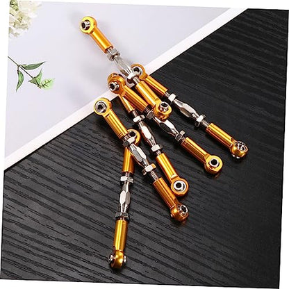 Vaguelly 6pcs Aluminum Rc Car Rod Linkages Turnbuckle Extension for Rc Truck Buggy Steering Upgrade Parts - color: Yellow