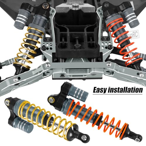 Upgrades Part Front Rear Assembled Full Metal Shocks Aluminum Big Bore RC Shocks Absorber Damper for 1/10 Slash/Rustler/Stampede/Bandit 4X4 4WD 2WD(VXL).Titanium(4PCS) - color: Titanium(4PCS)