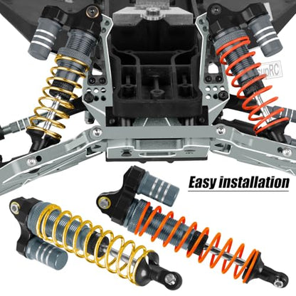 Upgrades Part Front Rear Assembled Full Metal Shocks Aluminum Big Bore RC Shocks Absorber Damper for 1/10 Slash/Rustler/Stampede/Bandit 4X4 4WD 2WD(VXL).Titanium(4PCS) - color: Titanium(4PCS)