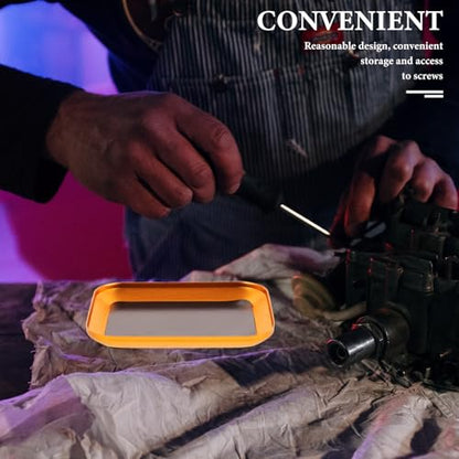 Aluminum Alloy Screw Storage Tray for Rc Repair and Maintenance, Portable Metal Parts Organizer with Convenient Opening, Improving Work Efficiency for Professional Mechanics