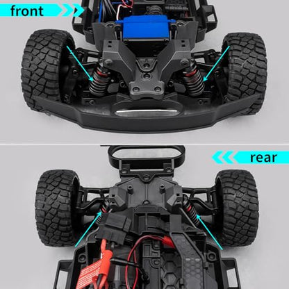 Aluminum Adjustable Progressive Shock for Tra-xxas 1/16 Mini Slash | 4X4 Rally VXL Ford RS200 Short Course Truck Upgrade 4pcs Adjustable Spring Damper Red