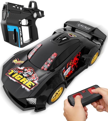 3-in-1 RC Drift Car Set - 2.4GHz Battle Remote Control Car, 2 Player Chase & Shoot Game, Parent-Child Interactive Toy Car, for Kids Ages 6+ (Black) - color: Black