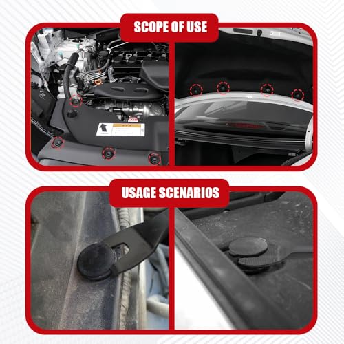146PCS Bumper Retainer Clips, Automotive Clips, Nylon Bumper Rivet Clips with Bonus Fastener Remover, Car Accessories Most Popular Sizes Auto Push Pin Rivets Set for Most Vehicles