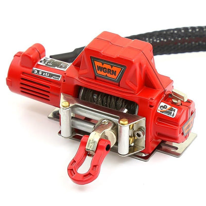 1 Set Full Metal RC Winch Compatible with 1/10 TRX4 SCX10 D90 90046, Red | Remote recovery and towing for trail driving, rock crawling and scale off-road truck builds - color: Red